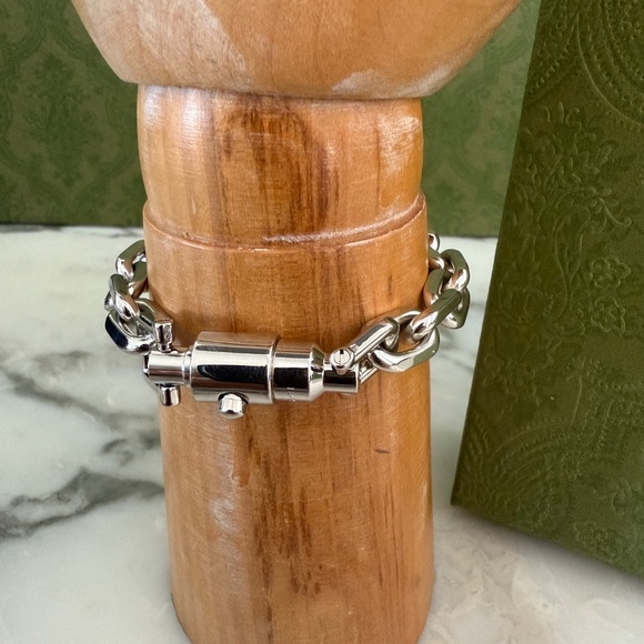 Gucci 773841 Jackie 1961 Chain Bracelet in Silver-toned Brass, Size Small - Picture 4 of 13